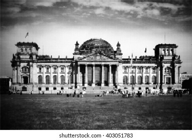 Reichstag in Berlin. Germany. Halftone