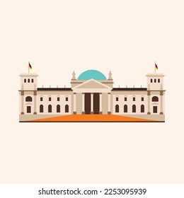 Reichstag building in Berlin. Flat illustration. 