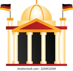 Reichstag building concept, berlin legislative house vector color icon design, Germanic symbol, Germany culture sign, Deutschland traditions Elements stock illustration 