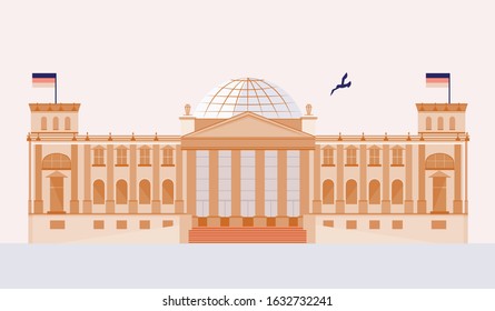 Reichstag building illustration Berlin Germany