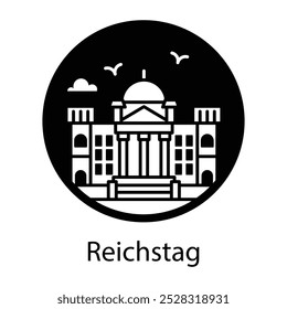 Icono del Reichstag en estilo glifo