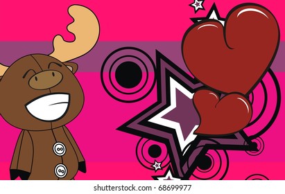 reideer cartoon valentine background in vector format very easy to edit