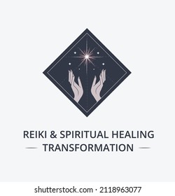 Reiki, Energy, Meditation, Spiritual Healing Logo Design. 