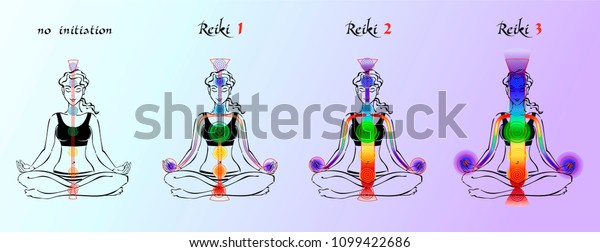 Reiki Expansion Energy Initiation Energy Flow Stock Vector (Royalty ...