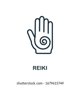 Reiki Icon From Alternative Medicine Collection. Simple Line Reiki Icon For Templates, Web Design And Infographics