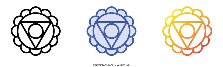 reiki symbols icon. Linear, Blue Fill and Gradient Style Design Isolated On White Background