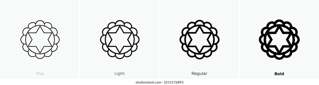 reiki symbols icon. Thin, Light Regular And Bold style design isolated on white background