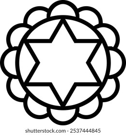 ícone símbolos reiki. Design de estilo linear fino isolado em fundo branco