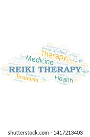 Reiki Therapy word cloud. Wordcloud made with text only.