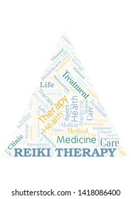 Reiki Therapy word cloud. Wordcloud made with text only.