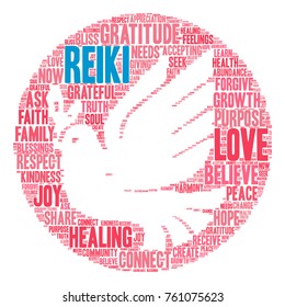Reiki word cloud on a white background. 