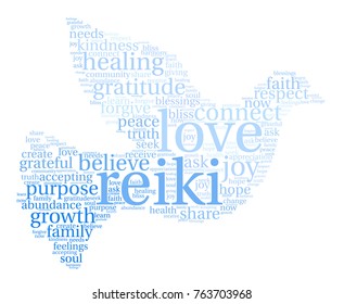 Reiki word cloud on a white background. 