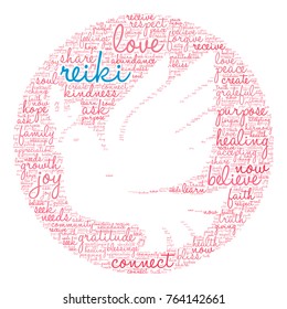 Reiki word cloud on a white background. 