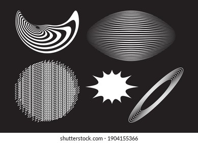 The reimagined design of 80-90s, retro-futurism, brutalist style. New look at design, with distorted and extraordinary forms, bold abstract geometric shapes. For web, media, sci-fi scenes, games logo
