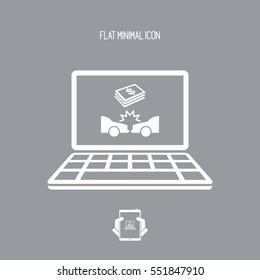 Reimbursement for car accident - Vector flat icon