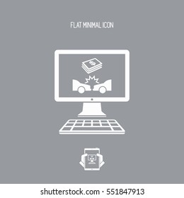 Reimbursement for car accident - Vector flat icon