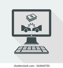 Reimbursement for car accident - Vector flat icon