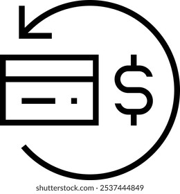 Symbol für Kostenerstattung. Dünnes lineares Design einzeln auf weißem Hintergrund