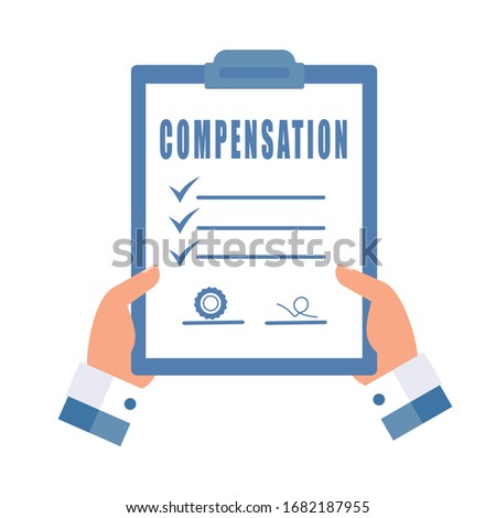  Сompensation. Reimbursement loss. Vector image on a white background.
