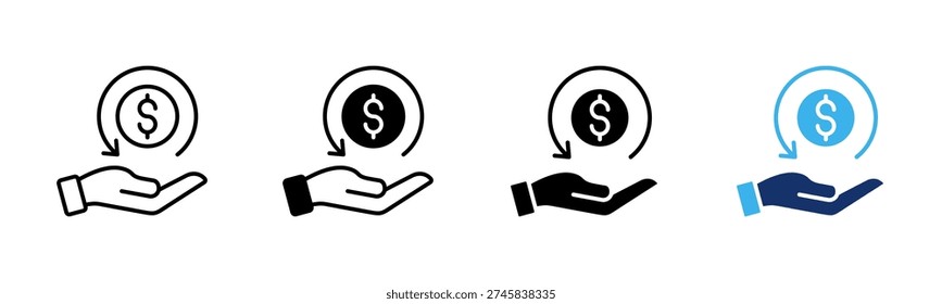 Reimbursement Process icon sheet multiple style collection
