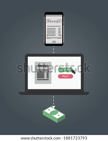 reimbursement software to approve or reject expense online vector