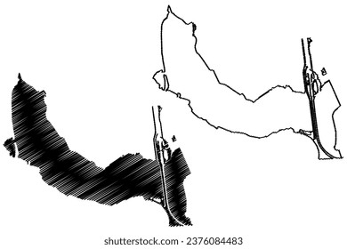 Reimerswaal municipality (Kingdom of the Netherlands, Holland, Zeeland or Zealand province) map vector illustration, scribble sketch map