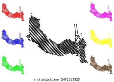 Reimerswaal municipality (Kingdom of the Netherlands, Holland, Zeeland or Zealand province) map vector illustration, scribble sketch map