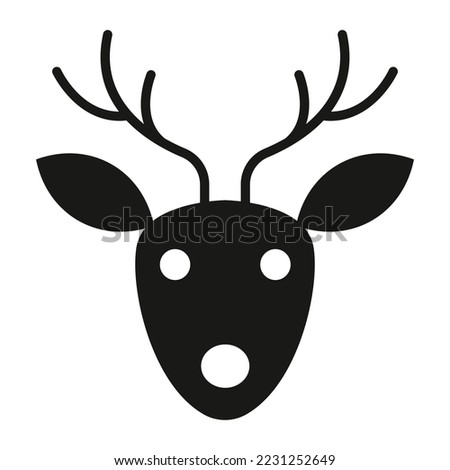 rein deer vector Glyph icon isolate on white background