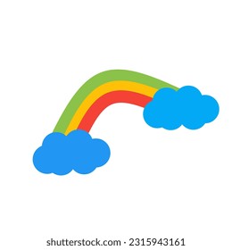 Reinbow and clouds hand drawn vector 