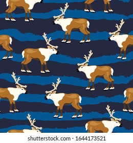 Reindeer, animal , cute vector seamless pattern . Concept for print, textile, wallpaper, wrapping paper 