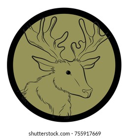 Reindeer Animal Face Closeup Vector