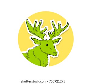 Reindeer Animal Face Closeup Vector