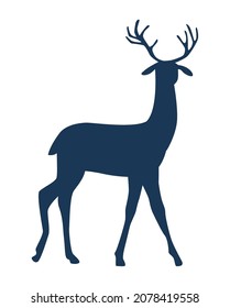 reindeer animal silhouette blue color