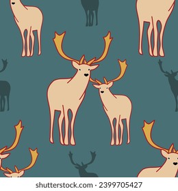 Reindeer animal vector pattern design background