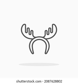 Reindeer antler Headband icon. Editable Stroke and pixel perfect. Outline style. Vector illustration. Enjoy this icon for your project.