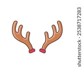 Reindeer antlers clipart. Festive brown antlers; Christmas spirit; holiday symbol; joyful season