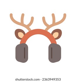 Reindeer antlers flat icon symbol template for graphic and web design collection. Logo vector illustration. Costume flat icon Reindeer antlers funny headband
