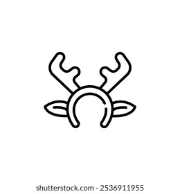 Reindeer antlers headband icon. Simple illustration of a festive reindeer antlers headband. Ideal for party decorations, holiday marketing, and winter celebrations. Vector illustration