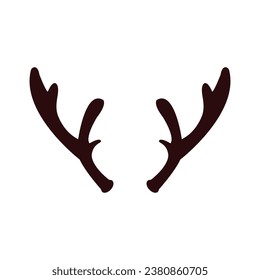 Reindeer antlers icon on white background.