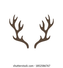 Reindeer antlers isolated on white background. vector illustration