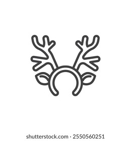 Reindeer Antlers line icon. linear style sign for mobile concept and web design. Reindeer antlers outline vector icon. Symbol, logo illustration. Vector graphics