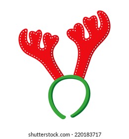 Reindeer antlers on the white background. (Insert your own face in this Reindeer costume)