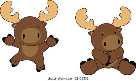 reindeer baby cartoon in vector format