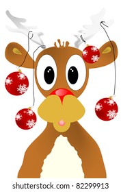 Reindeer with baubles