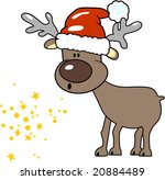 reindeer blowing magic stars