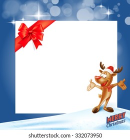 reindeer card. Christmas background