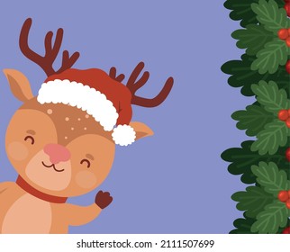 reindeer cartel design with mistletoe