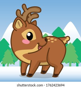 reindeer cartoon,  animal cartoon cute, cartoon cute