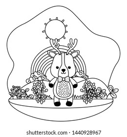 Reindeer cartoon design vector illustrator