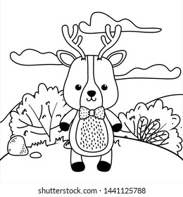 Reindeer cartoon design vector illustrator